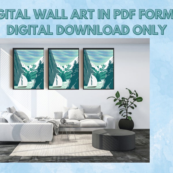 Fjords Outdoor Mountains Printable Wall Art