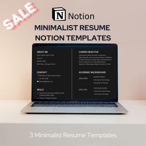 Professional Notion Resume Templates, Minimalist Notion Resume Templates