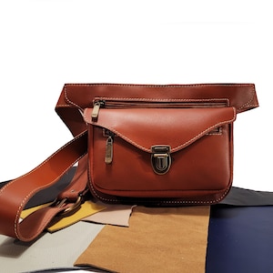 Vintage style leather belt bag