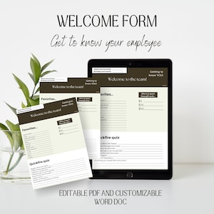 Employee welcome template | Onboarding employee template | Employee questionnaire | Secret Santa | HR Template