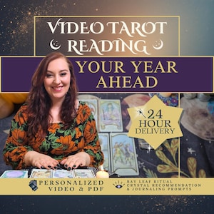Lectura de Tarot para el Año Nuevo, Pronóstico en Video de 12 Meses + Ritual y Perspectivas en PDF