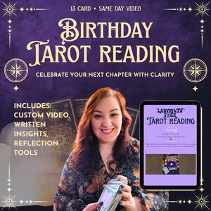 Leitura de Tarô de Aniversário no Mesmo Dia | Leitura Personalizada de 13 Cartas | Insight Psíquico Espiritual