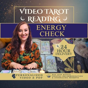 Energy Reflection Check In Video Tarot Reading, Same Day, Aura, Boundaries Psychic Insight, Personalized Video Session with PDF Summary