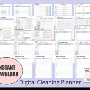 Printable House Cleaning Planner Deep Cleaning Checklists Decluttering ...