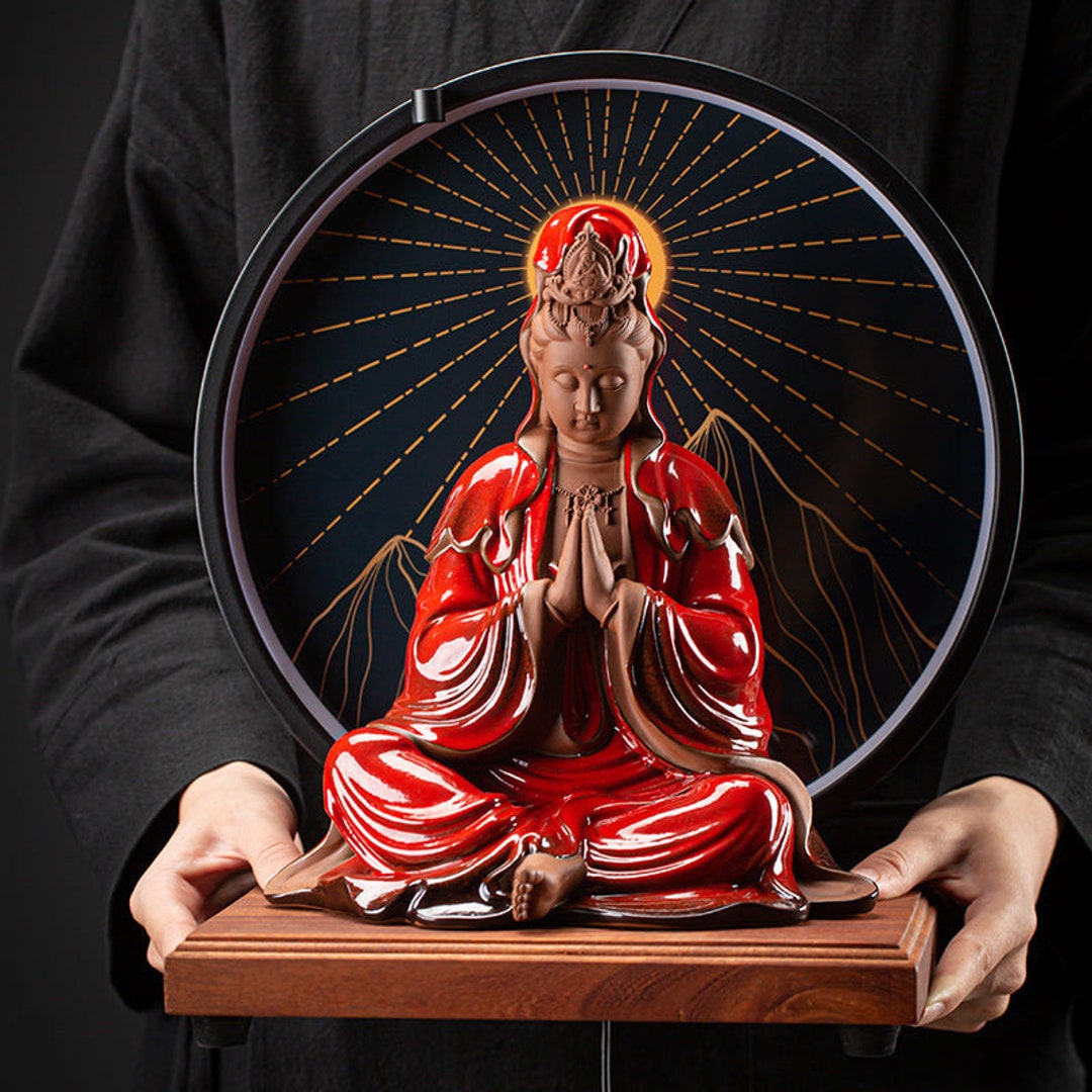 New Chinese Zen Zen Ornaments Porch Living Room Guanyin Buddha Etsy