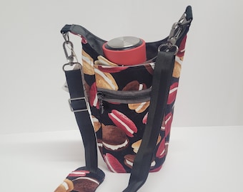 Water Bottle Carrier, Water Bottle Bag, Water Bottle Holder, Water Bottle Sling, H2OTOGO Crossbody, Whoopie Pie, Desert Gift, Desert Bag
