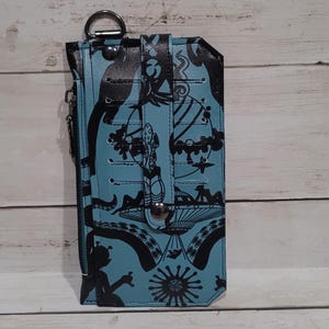 Billetera delgada, billetera minimalista, tarjetero, Purse Pal, tarjetero, billetera personalizada hecha a mano, regalo de cumpleaños para ella, amante de los extraterrestres, amante del espacio