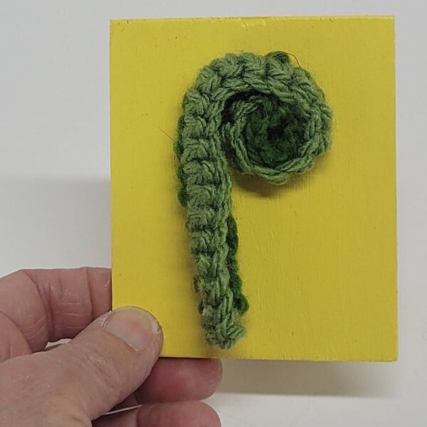 Crocheted fiddlehead, fiddlehead lover, unique gift, Maine fiddleheads, faux taxidermy, home decor, funny gift, crocheted plant