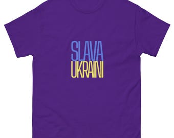 Slava Ukraini Unisex T-shirt | Resistance | Anti-Fascism | Anti-War | Fundraiser | U24 | Zelenskyy | Ukraine