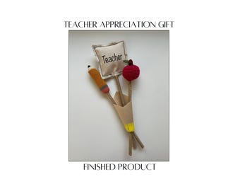 Custom Crochet Teacher Gift | Personalized Apple, Pencil, Plaque