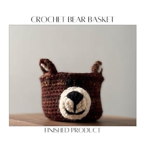Hand-Crocheted Bear Basket – Cute Nursery Storage, Baby Shower Gift, Handmade Toy Organizer, Whimsical Decor for Kids & Toddlers
