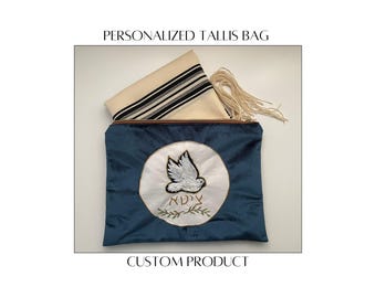 Custom Judaica Tallit Bag Personalized | Velvet Tallis Bag with Name and Custom Design | Bar Bat Mitzvah, Wedding, Jewish Gift