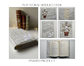 Handcrafted One-of-a-Kind Puff Floral Siddur Cover | Personalized Judaica Gift | Fits Lev Yisrael Siddur