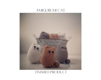 Amigurumi Cat, Handmade Crochet Kitten, Palm-Sized Plush