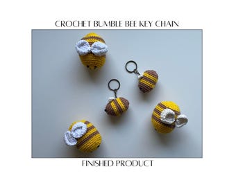 Crochet Bumble Bee Keychain – Handmade Spring Gift