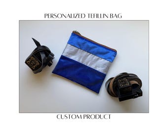 Custom Tefillin Bag – Personalized Velvet Tefillin Bag with Hebrew Name – Bar Mitzvah Gift – Handmade Judaica – Embroidered Tefillin Pouch