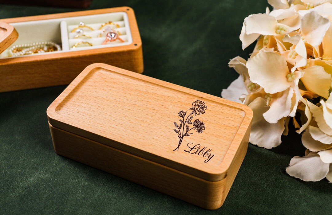 Personalized Wooden Jewelry Box Jewelry Box for Her Best Etsy