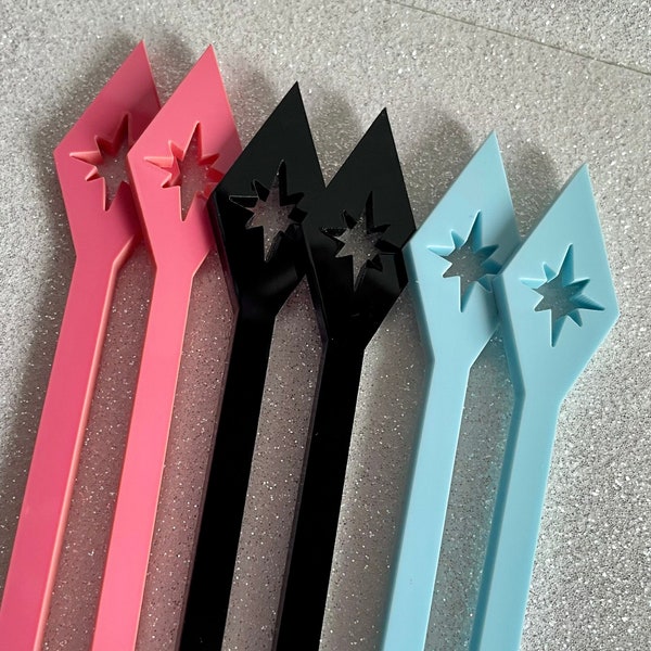 COCKTAIL DRINK STIRRERS - 'Atomic Diamond' - Mid Century Retro Acrylic 60s 70s Vintage Inspired, Unique Party Barware