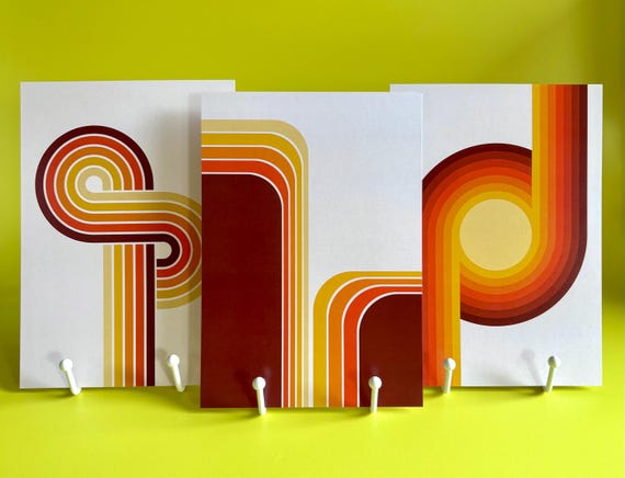 A5 Retro Supergraphic Stripes Wall Art | 60s 70s Style Prints