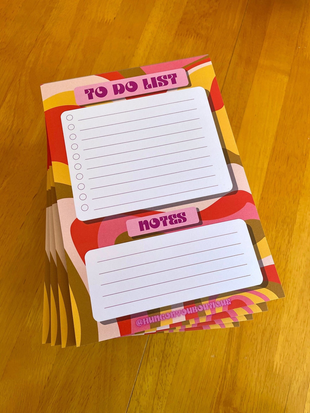 RETRO LIST A5 NOTEPAD - 60s 70s Swirl Patterned to Do List Planner Pad ...