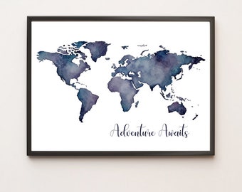 World Map Original Painting