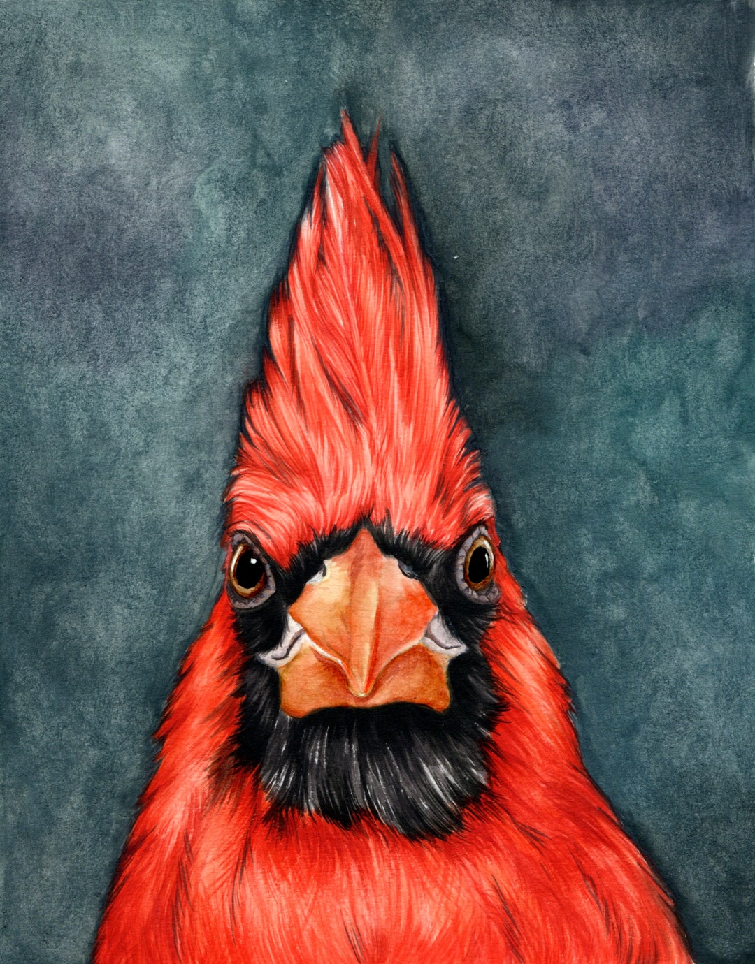 Watercolor Red Cardinal PRINT Etsy