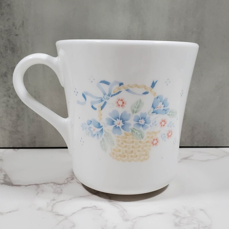 Set of 4 Corning Tea Cups Blue Floral Teacups Tea Cup Sets Etsy