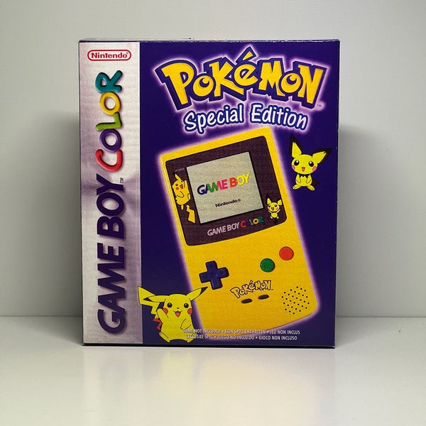 Boîte de console de remplacement Gameboy Color [es,fr,en,de] - Édition spéciale Pikachu - Console NON incluse Active