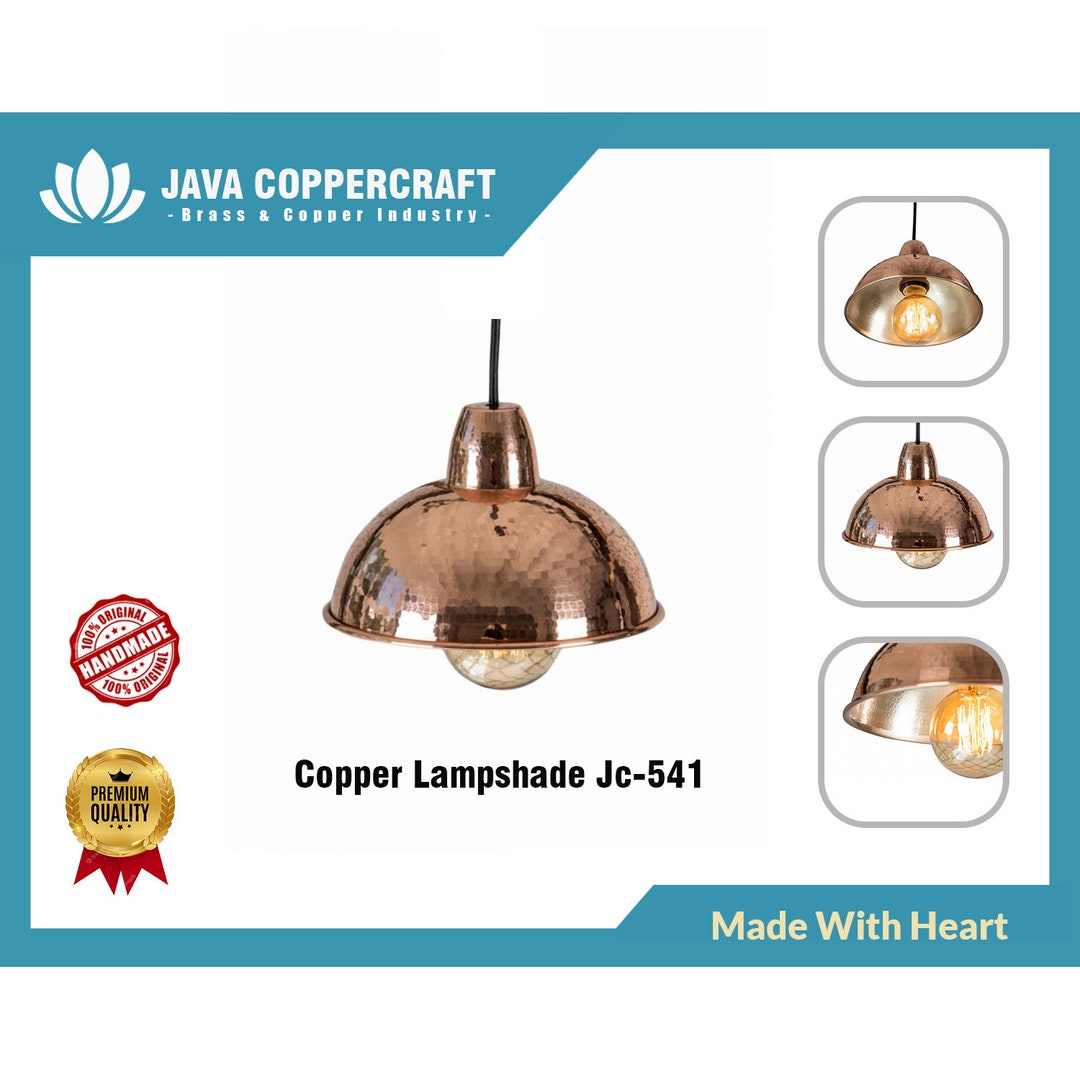 Industrial Copper Lamp Shade Custom Copper Handmade Light Etsy