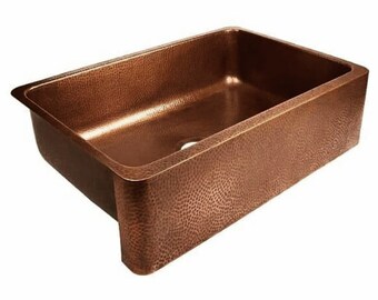 Handcrafted Copper Kitchen Sink - Long Lasting Elegance for Your Kitchen Space. Enhance beauty Style with perfect hammer pattern. Shop now!