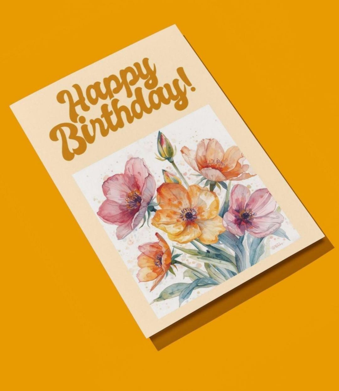 Floral Watercolor Birthday Card for Her (digital Download) - Etsy
