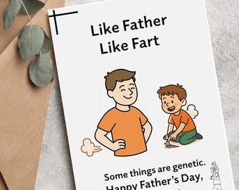 Grappige Vaderdagkaart, Like Father Like Fart (digitale download)