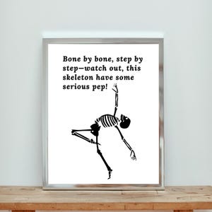 Dancing skeleton print | halloween decor | halloween printable wall art | halloween poster | halloween print  | digital print