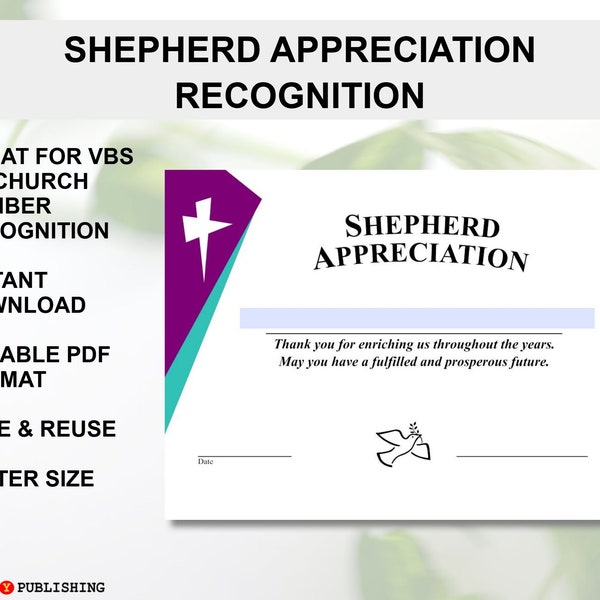 Sunday School Appreciation Certificate - Etsy