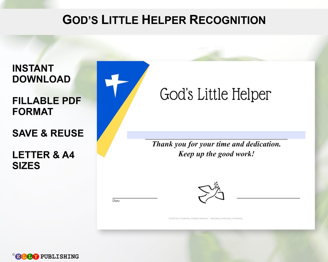 Certificate Award Recognize Sunday School Church (Instant Download) - Etsy