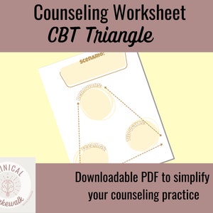 CBT Cognitive Behavioral Therapy Interactive Worksheet and Poster for Counseling and Therapy Sessions for Kids, Adolescents, Adults