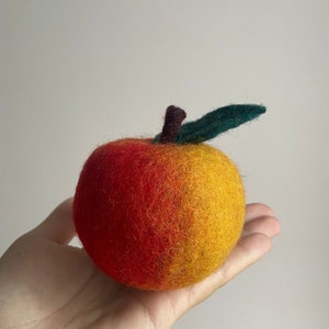 Gefilzte Wolle Schlüsselanhänger grün rot gelb Äpfel, Filz Obst