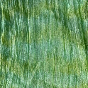 Hand Dyed Cotton Gauze Scrim: Yellow-Green Table Runner, Nunofelting Fabric