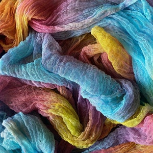 Hand Dyed Cotton Cheesecloth Table Runner: Boho Wedding Decor