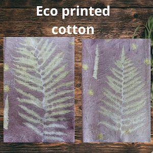 Eco Printed & Naturally Dyed Fabrics  Large Swatch Leaf Printed,, Cotton for Sewing, Crafts