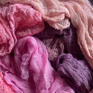 Hand Dyed Cotton Scrim Bundle: Nuno Felting, Embroidery, Mixed Media