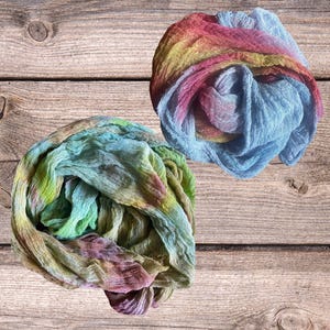Hand Dyed Cotton Scrim for crafts Nuno Felting, Creative Embroidery, Fiber art