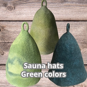 Sauna hat/ handmade felt/custom colors/green palette