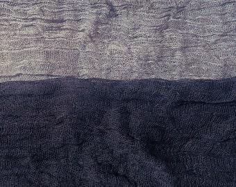 Canevas de gaze de coton teinté à la main Chemin de table en gaze d'étamine de couleur bleu-gris