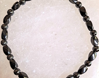 Spiral Hematite Magnetic Anklet