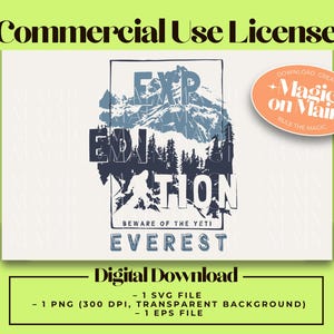 Commercial Use** Expedition Everest SVG PNG EPS | Disney Inspired Digital Download | Cute Travel Shirt Diy Cricut File - Animal Kingdom