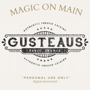 Apenas para uso pessoal ** Culinária Francesa de Gusteau - PNG - Download Digital - Design de Camisa Inspirada