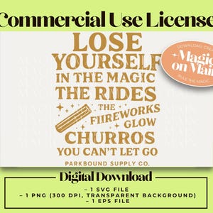 Uso comercial** Piérdete en la magia SVG PNG EPS / Descarga digital inspirada en Disney / Linda camisa de viaje Archivo Cricut de bricolaje - Eminem