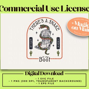 Uso comercial** Hay una serpiente en mi bota SVG PNG EPS / Descarga digital inspirada en Disney / Linda camisa de viaje Archivo Cricut de bricolaje