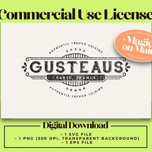 Commercial Use** Gusteau's SVG PNG EPS | Disney Inspired Digital Download | Cute Travel Shirt Diy Cricut File - Emperor's New Groove